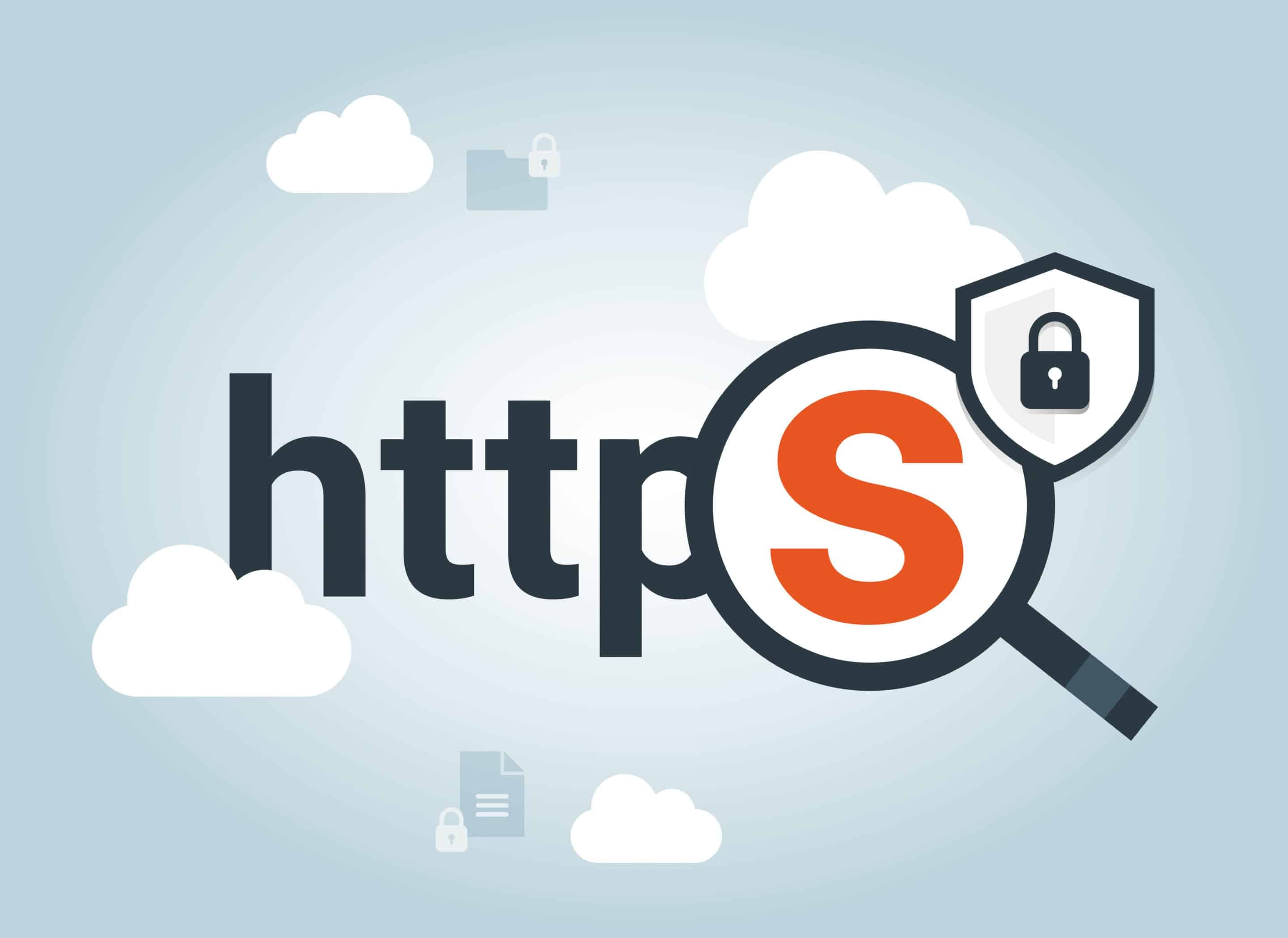 magnifying-glass-data-protection-and-internet-security-safe-and-secure-web-sites-on-the-internet-https-protocol-ssl-certificate-for-the-site-advantage-tls-vector-illustration-cloud-security